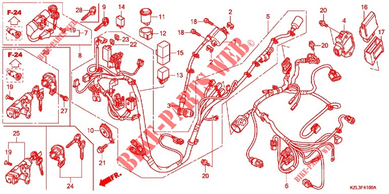 WIRE HARNESS/BATTERY for Honda VISION 110 2014