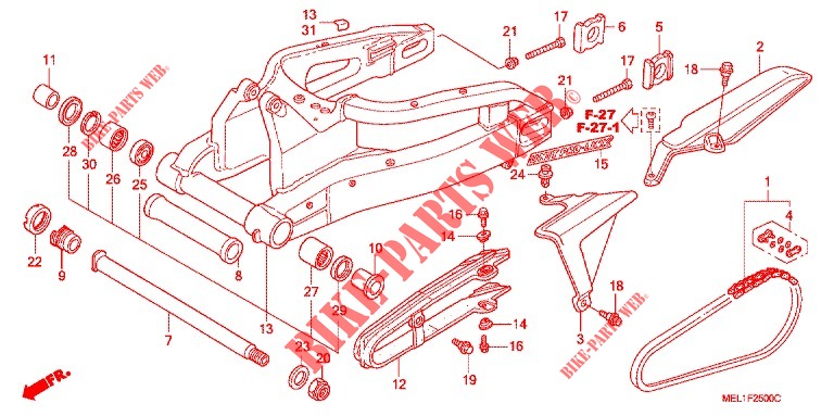 SWINGARM   CHAIN CASE for Honda CBR 1000 RR REPSOL 2007