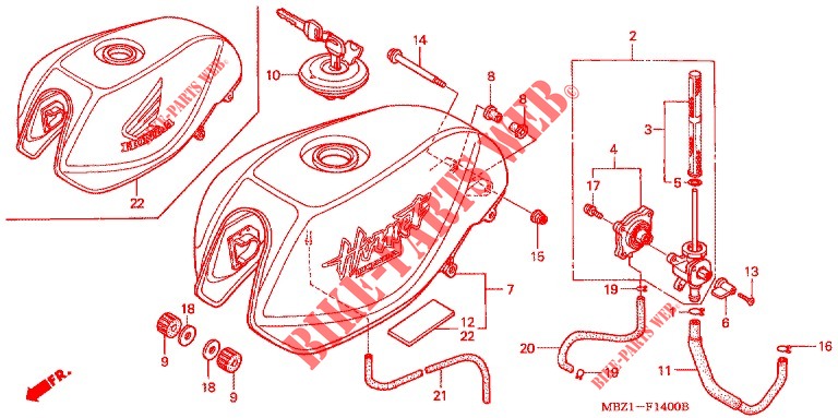 FUEL TANK for Honda CB 600 HORNET With Speed warning limit 1998