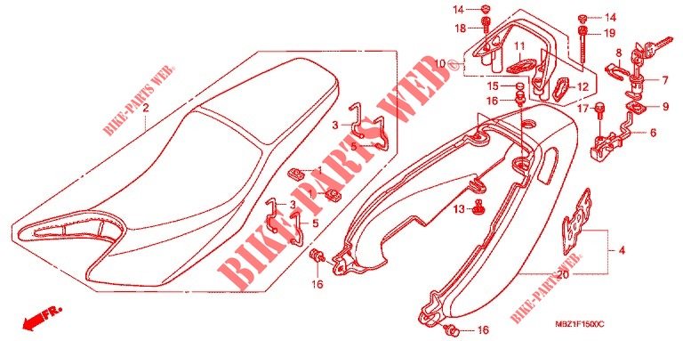 SEAT   REAR COWL for Honda CB 600 HORNET 1998