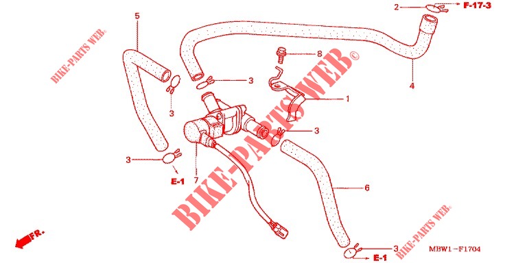 AIR INJECTION CONTROL VALVE (CBR600F41/2) (CBR600FR2) for Honda CBR 600 F4 2001