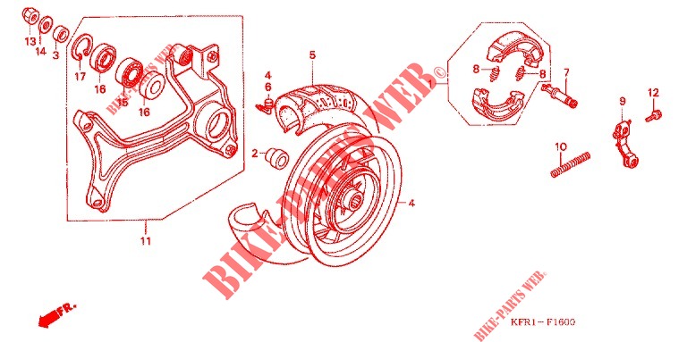 REAR WHEEL for Honda FUSION 250 X Color order plan 2003