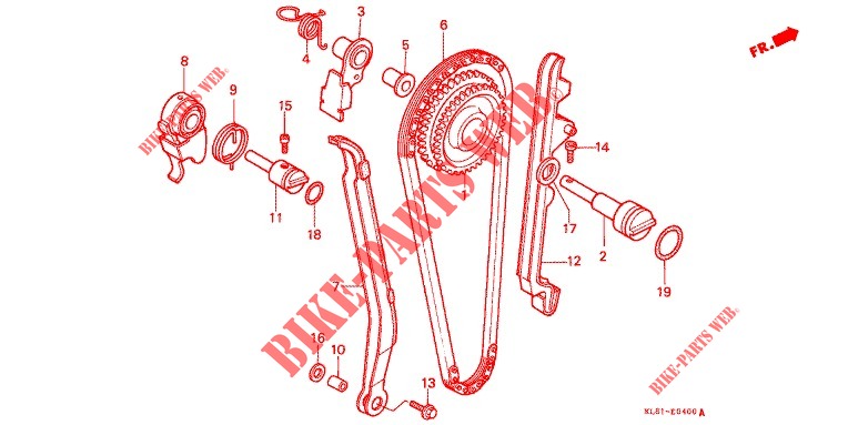 CAM CHAIN   TENSIONER for Honda GB 250 CLUBMAN Without speed warning light, Red 1993