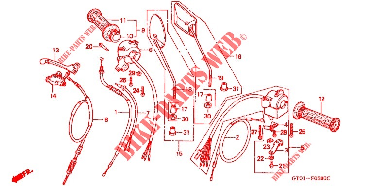 LEVER   SWITCH   CABLE for Honda SUPER CUB 70 DELUXE 1998