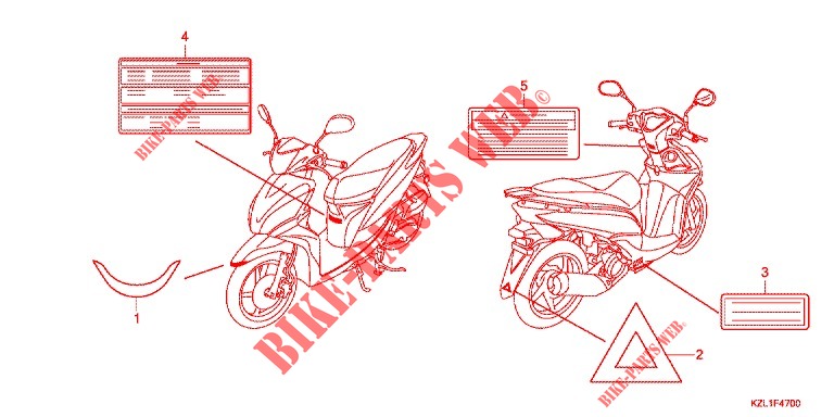 CAUTION LABEL for Honda DIO 110 2012