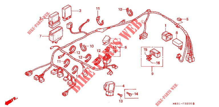 WIRE HARNESS/BATTERY for Honda PACIFIC COAST 800 1997