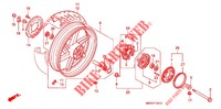 REAR WHEEL (CB750F2N/T/1 CB750F4/5) for Honda CB 750 RED 2004