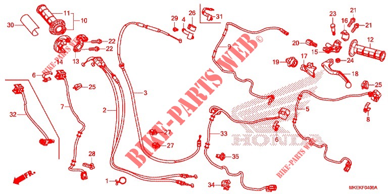LEVER   SWITCH   CABLE for Honda CRF 450 R 2020