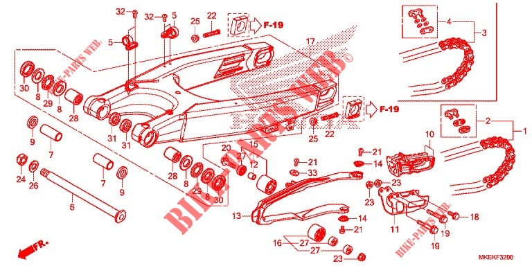 SWINGARM   CHAIN CASE for Honda CRF 450 R 2020
