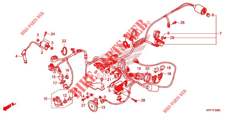 WIRE HARNESS/BATTERY for Honda CBR 150 R LEGEND SPORT 2018