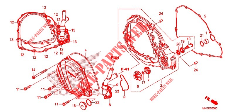 RIGHT CRANKCASE COVER   WATER PUMP for Honda CRF 450 RWE 2019